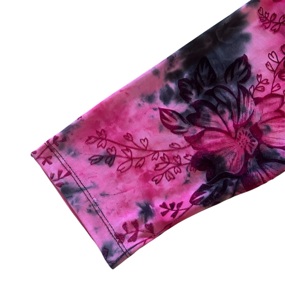 Y2K Sami Jo Tie Dye Pink Black Velvet Burnout Fairy Corset Grunge Top Size XL - Picture 6 of 7